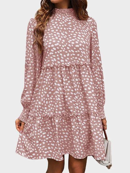 Leopard Print Long-Sleeve Dress