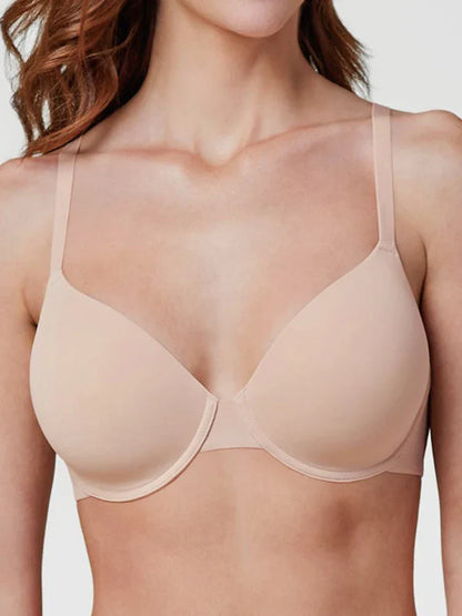 Fits Everybody Push Up Bra for Women-Buttery Soft Scoop Neckline-Padded Underwire Sexy Demi Balconette T Shirt Bras