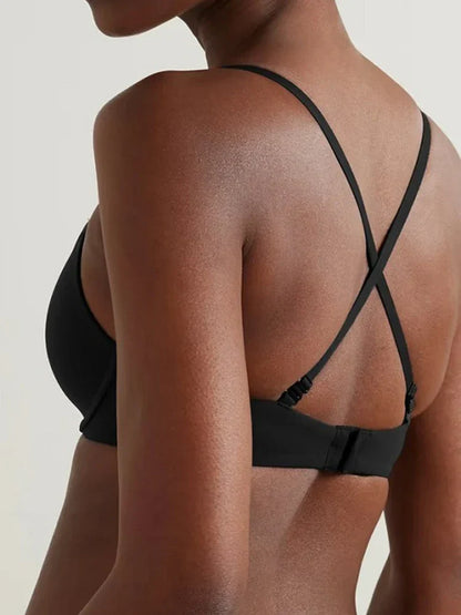 Fits Everybody Push Up Bra for Women-Buttery Soft Scoop Neckline-Padded Underwire Sexy Demi Balconette T Shirt Bras