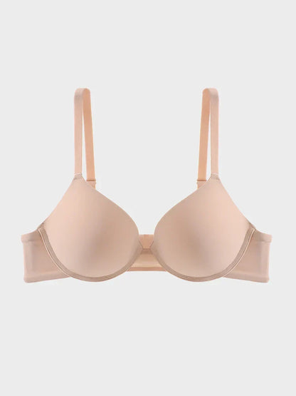 Fits Everybody Push Up Bra for Women-Buttery Soft Scoop Neckline-Padded Underwire Sexy Demi Balconette T Shirt Bras