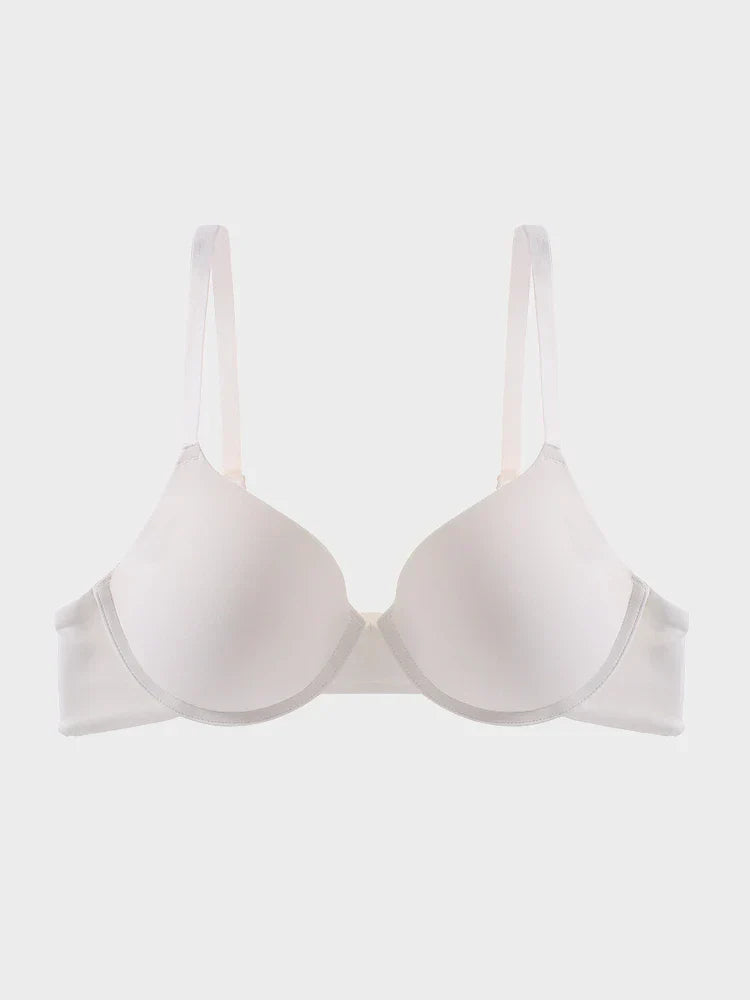 Fits Everybody Push Up Bra for Women-Buttery Soft Scoop Neckline-Padded Underwire Sexy Demi Balconette T Shirt Bras