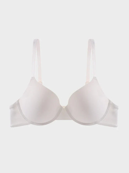 Fits Everybody Push Up Bra for Women-Buttery Soft Scoop Neckline-Padded Underwire Sexy Demi Balconette T Shirt Bras