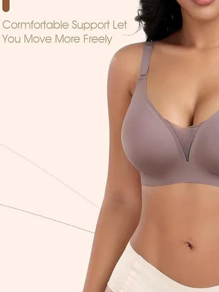 3/4 Cup Mesh Seamless Wireless Jelly Support Bra