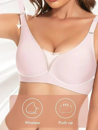 3/4 Cup Mesh Seamless Wireless Jelly Support Bra