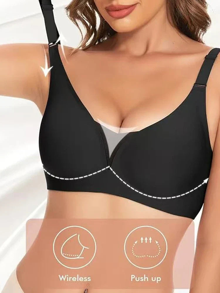 3/4 Cup Mesh Seamless Wireless Jelly Support Bra
