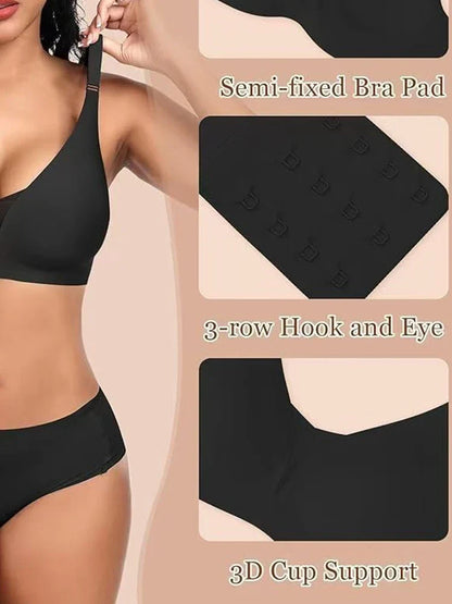 3/4 Cup Mesh Seamless Wireless Jelly Support Bra