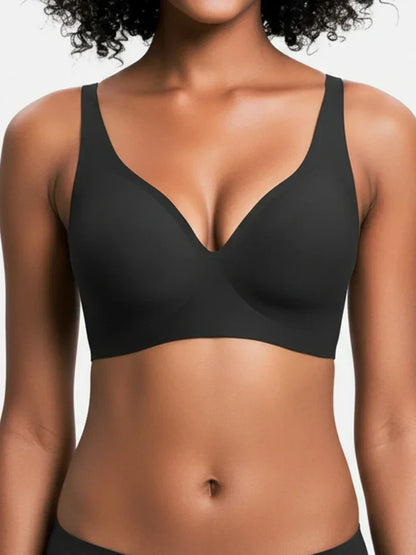 Jelly Wireless Seamless Deep-V Push-Up Bra