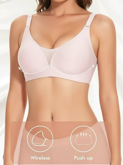 3/4 Cup Mesh Seamless Wireless Jelly Support Bra