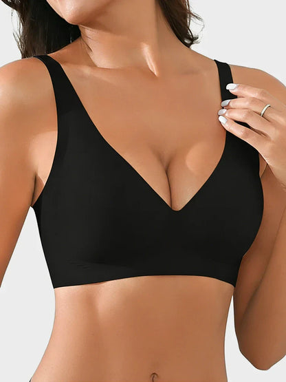 Jelly Wireless Seamless Deep-V Push-Up Bra