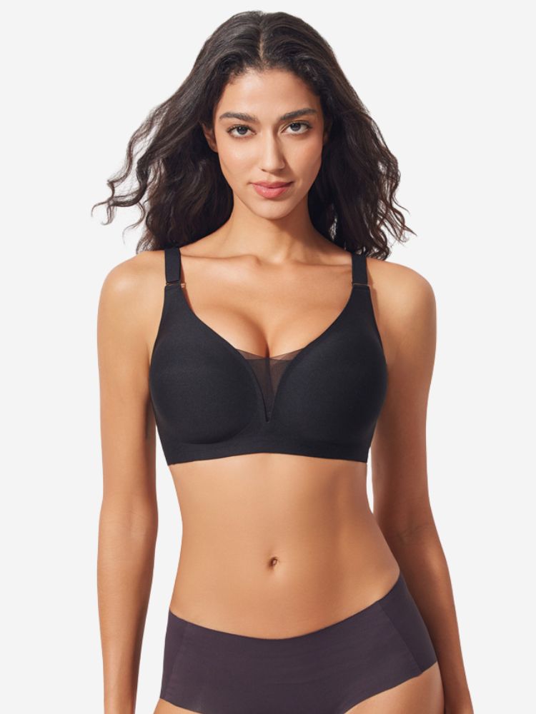 3/4 Cup Mesh Seamless Wireless Jelly Support Bra
